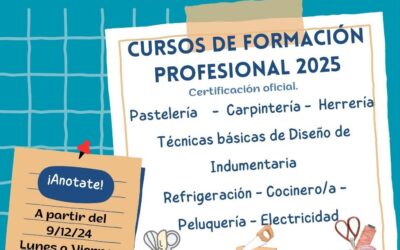 ¡El lunes 9 de diciembre abren las inscripciones en el Centro de Formación Profesional!