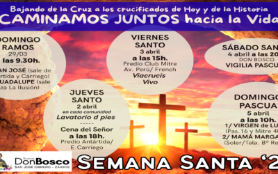 Del 29 marzo al 5 abril, celebramos la Semana Santa: «Bajando de la Cruz a los crucificados de hoy, caminamos juntos hacia la Vida»