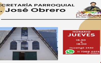 Cambiamos nuestro Horario de atención en secretaría parroquial